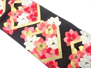 アンティーク　菱に花模様織り出し袋帯（材料）